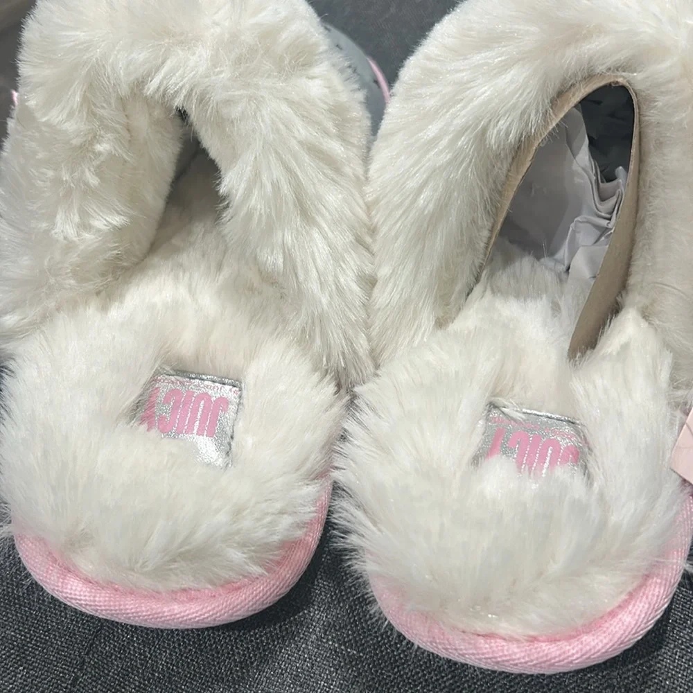 NWT Juicy by Juicy Couture Sonora Girls Slip-On Slippers Gray/Pink SZ 4-5 💥💥